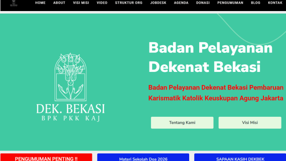 tampak depan web profile dek bekasi